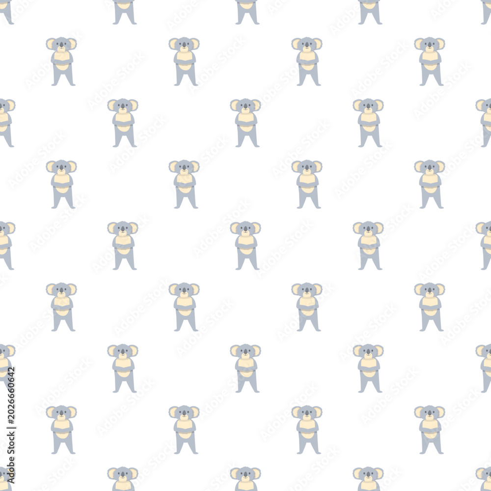 Fototapeta premium Koala character seamless pattern creating a whimsical background
