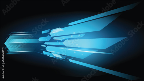 Abstract background technology high speed racing for sports of long exposure light on black background.Science geometric shape modern elegant design.Vector illustration.