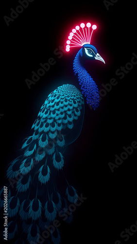 peacock feather on black background