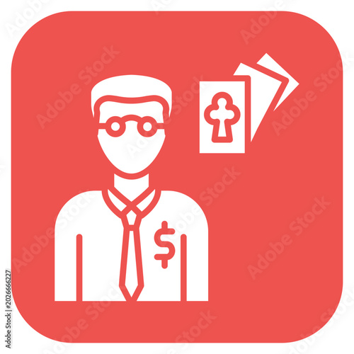 Cuadro en lienzo Gambler icon style