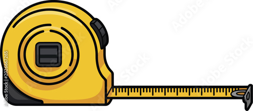 Tableau sur toile Measuring tape tool vector, hand measuring tape icon for construction industry carpentry and home improvement design