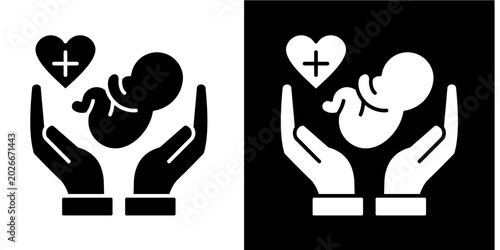 Pediatric Care Icon Set White Glyph Style Collection