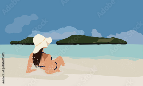 gerl on the beach