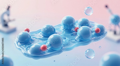 Innovative pdrn skincare science laboratory digital art clean environment close-up molecular beauty technology