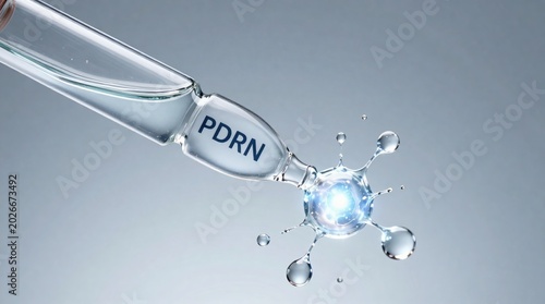 Pdrn skincare serum application modern studio image showcase professional environment close-up view beauty innovation