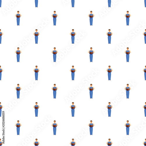 Fotografie Seamless pattern featuring a choir singer with a hymnal creating a festive backg