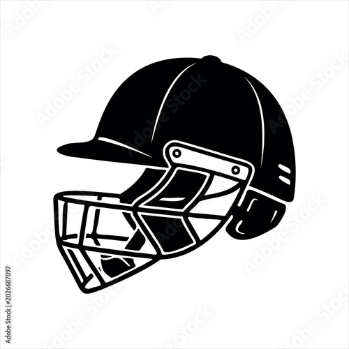   Cricket bat  silhouette vector illustration logo sticker isolated on white background.