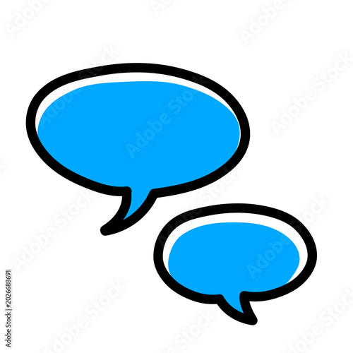 Photography Bright blue cartoon speech bubbles are perfect for graphic design projects, social media, advertising, presentations, and communicationrelated designs