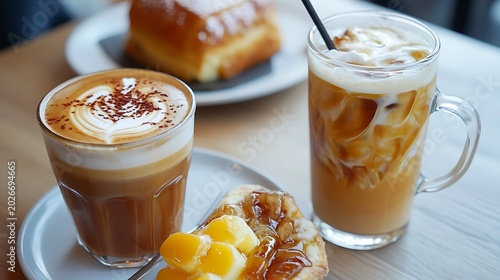 Breakfast theme and iced coffee available