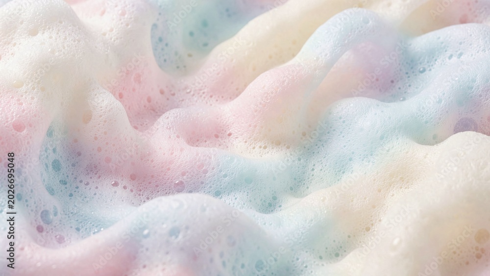 Obraz premium Pastel foam wave background with airy copy space