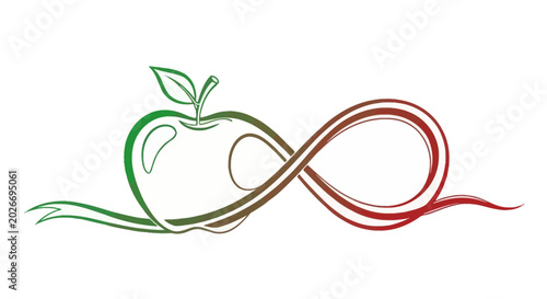Konstfotografi Infinity Apple Symbol: Health, Life, and Endless Possibilities
