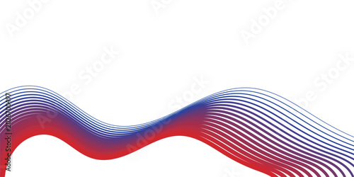 Dynamic Wavy Lines Abstract Design with Red and Blue Gradient.