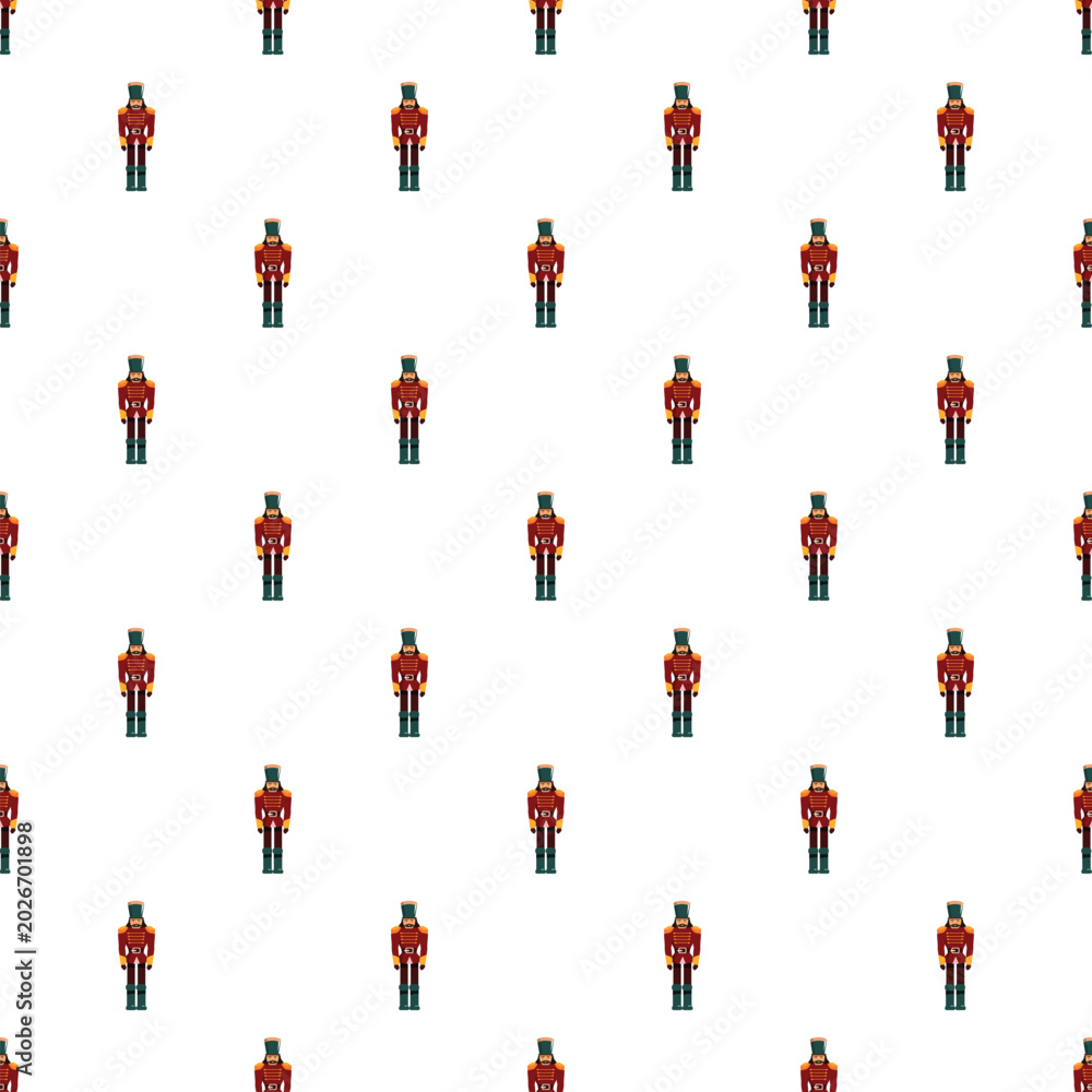 Obraz premium Holiday nutcracker toy soldiers creating a festive repeating uniform pattern