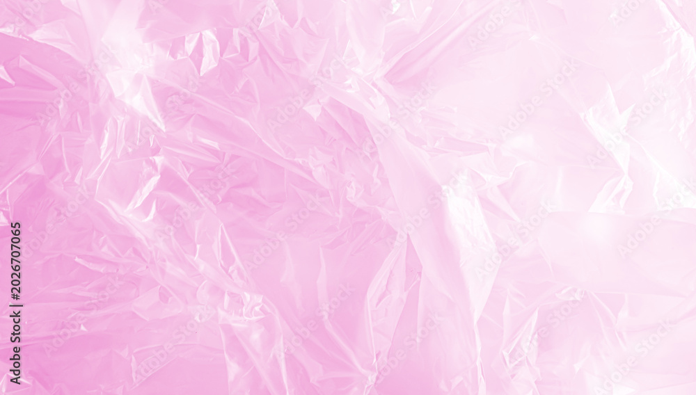 Naklejka premium Abstract background plastic bag pink vacuum cling foil wrinkle texture wall crumpled film foil overlay seal wrap polyethyene packaging frame material industry wrinkle template ecosystem environment
