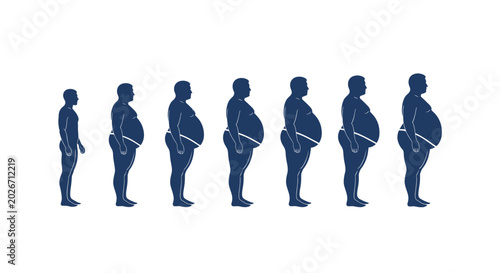 Obraz na płótnie Weight Gain Progression Silhouette Series