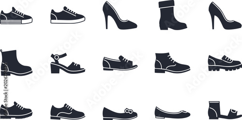 Cuadro en lienzo Footwear icon collection vector illustration containing multiple men and women s