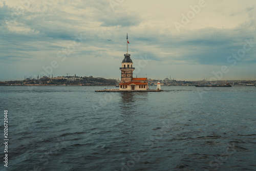 Maidenâ€™s Tower in Istanbul stands beautifully over the Bosphorus, creating a striking view with its historic structure and serene waterfront atmosphere.