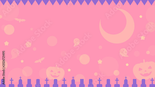 Fotografía ハロウィン ゴースト かわいい かぼちゃ 夜 配信 サムネイル バナー デザイン 背景 イラスト