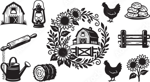 Farm Fresh Illustrations of Rural Life and Nature Scenes