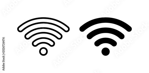 Photos Wi-Fi Signal Icons, Wireless Network Connectivity Symbols, Internet Access Waves