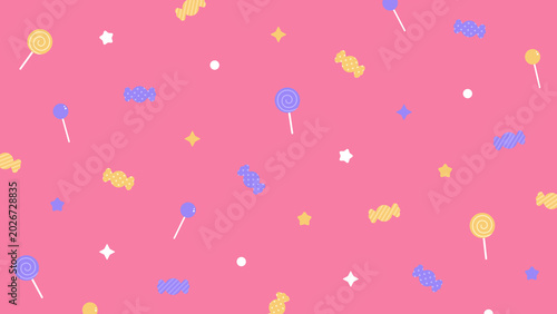 Canvastavla キャンディ ロリポップ かわいい お菓子 ハロウィン 配信 サムネイル バナー デザイン 背景 イラスト