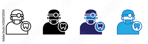Dentistry Icon Multi Style Vector Illustration
