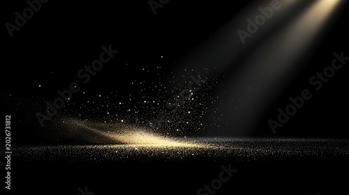 Schilderij op canvas Dramatic spotlight shining on dark stage.