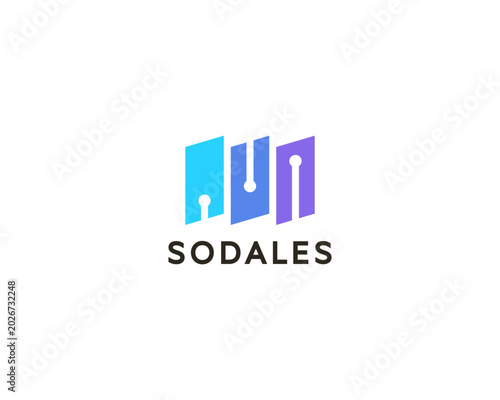Modern logo of abstract shapes. Vibrant vector logotype for data science, fintech platforms, tech startups and cloud infrastructure