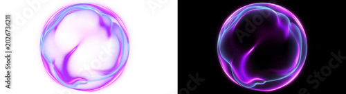 Foto Abstract Magenta Blue Energy Sphere Light And Dark PNG