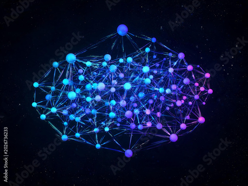 Abstract visualization of a neural network