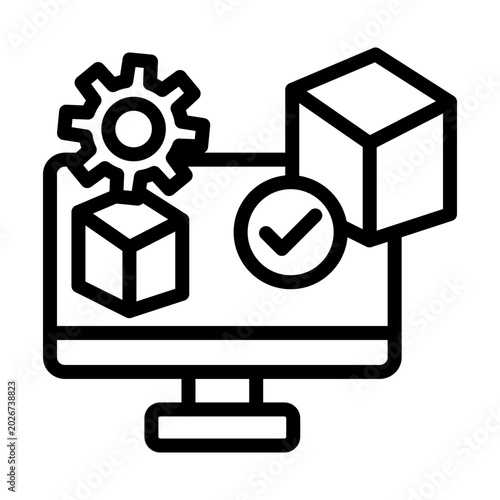 Tableau sur toile Virtual Machine Vector Icon