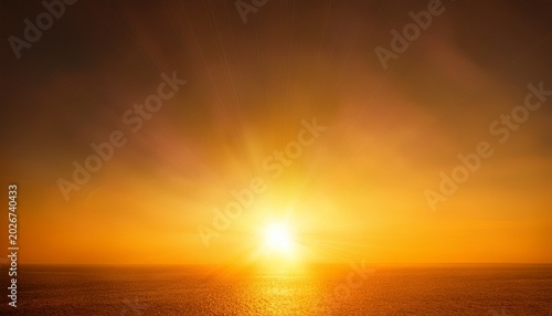 Early Sunshine In A Clear Yellow Sky Nature Background Glowing Light On Heavenly Orange Backdrop Shining Effect Element Sun Shining