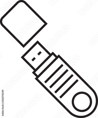 Pendrive Icon, Technology Icon, Outline icons related to technology, Linear icon collection. Editable stroke. Vector illustration