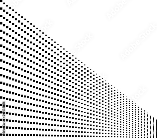 Obraz na plátně Abstract geometric pattern of receding black squares on a white background creating an optical illusion of depth and perspective
