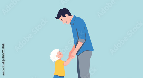 Bild auf Leinwand Father And Son Sharing A Gentle Moment.