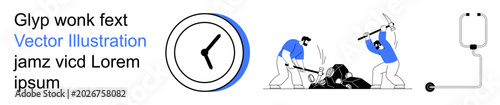 Fotografie Manual labor, urgent tasks, physical work, time management, workplace safety, healthcare support