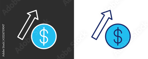 Fotografía Operating Leverage Icon Set, Colored Outline Vector Illustration