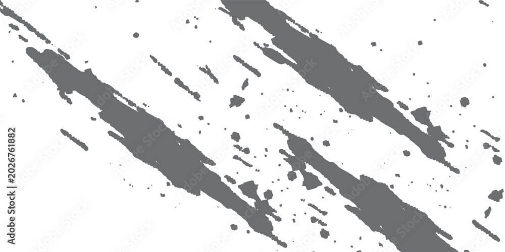 Obraz premium Textured grey paint splatters and brush strokes on a white background abstract grunge pattern black chalk