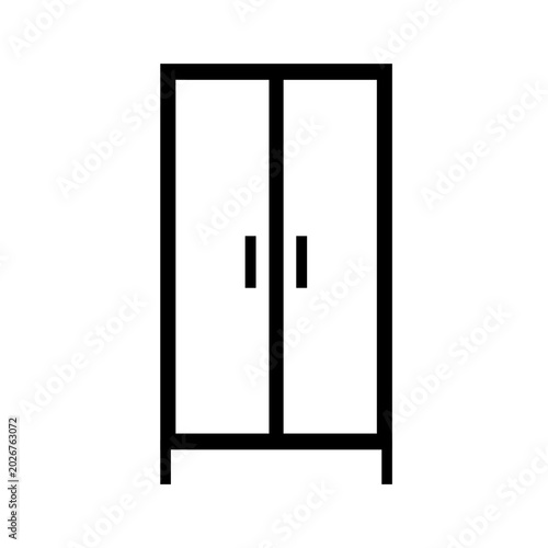Fotografija Wall-mounted wardrobe, double-door refrigeration, dish, fireproof linen, bookcas