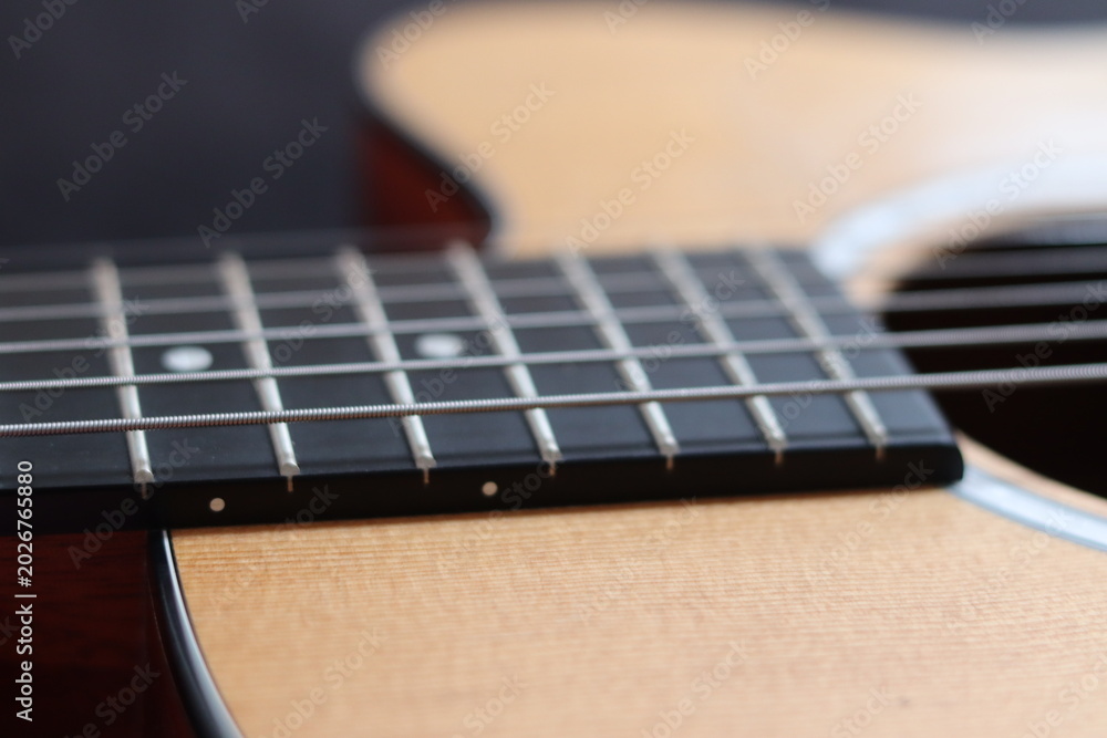 Fototapeta premium acoustic guitar close up