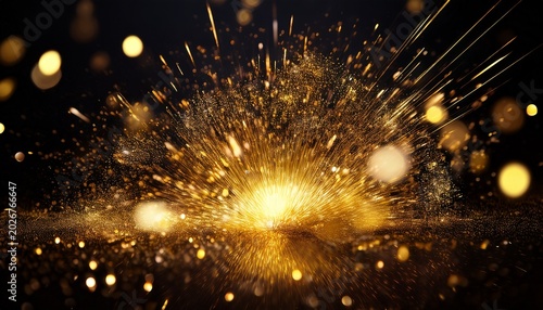 A Gold Explosion With A Lot Of Sparkles
