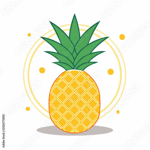 Stylized Pineapple Illustration