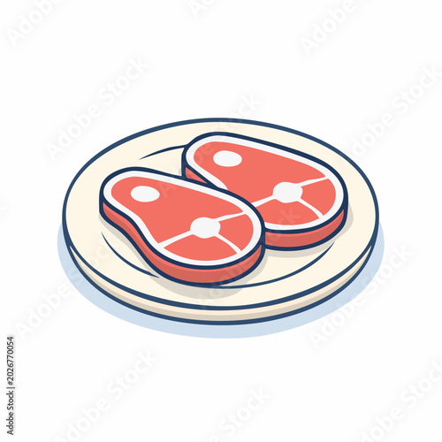 Two Raw Steaks on a Plate