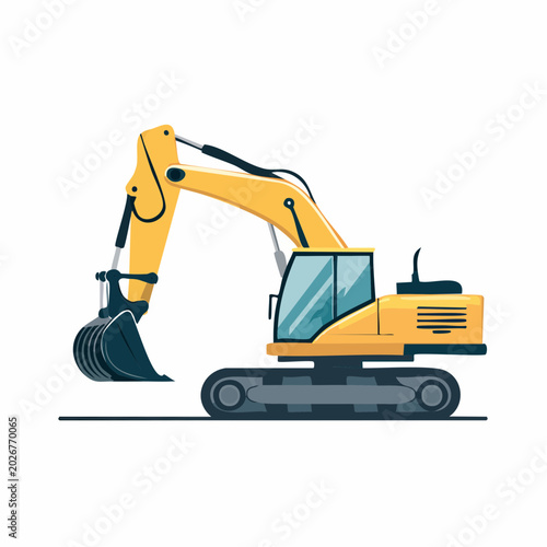 Yellow Excavator Illustration