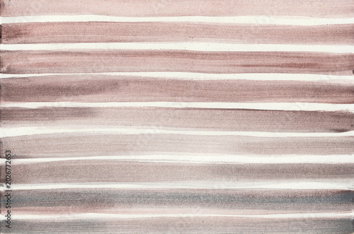 Fondo de acuarela de líneas. Rayas horizontales en acuarela. Fondo vintage. Hecho a mano con textura real. Efecto diluido en tonos rojos cobrizos