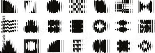 Fotografija Abstract distorted geometric shapes, postmodern brutalist aesthetic forms with refracted glass effect