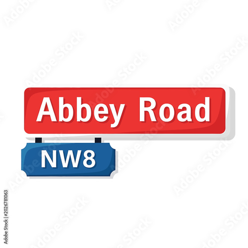 Canvastavla Abbey Road Street Sign London.