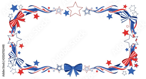 Fotografia American Patriotic Star Border Design.
