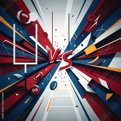 Tableau sur toile American Football Versus Sports Symbols.