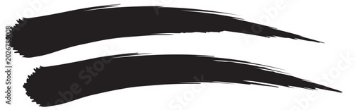 Vector hand drawn textured black paint streak collection